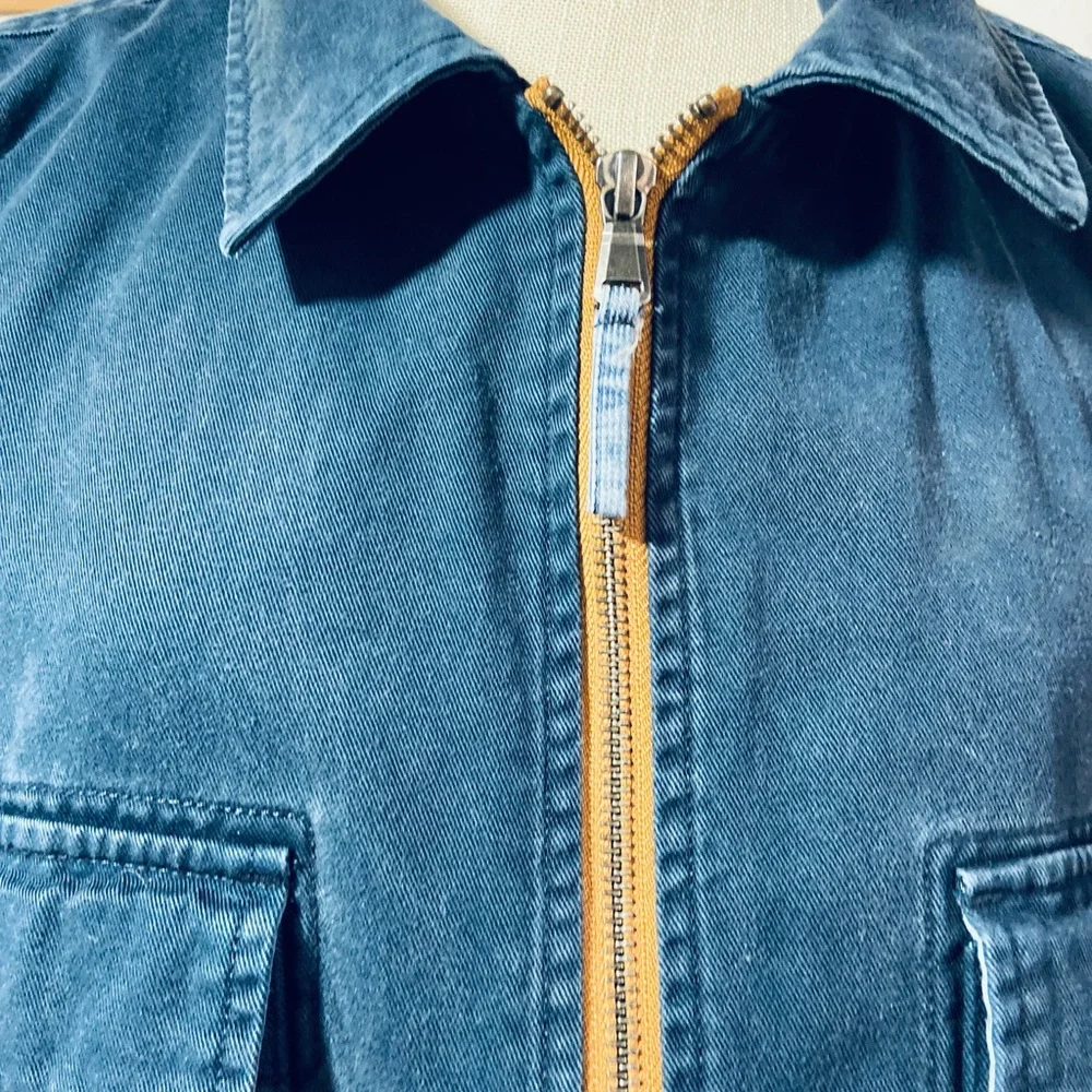 Carbon2Cobalt Men's XL Denim Jacket Blue Jean. Full Zipper 100% Cotton - Picture 3 of 16